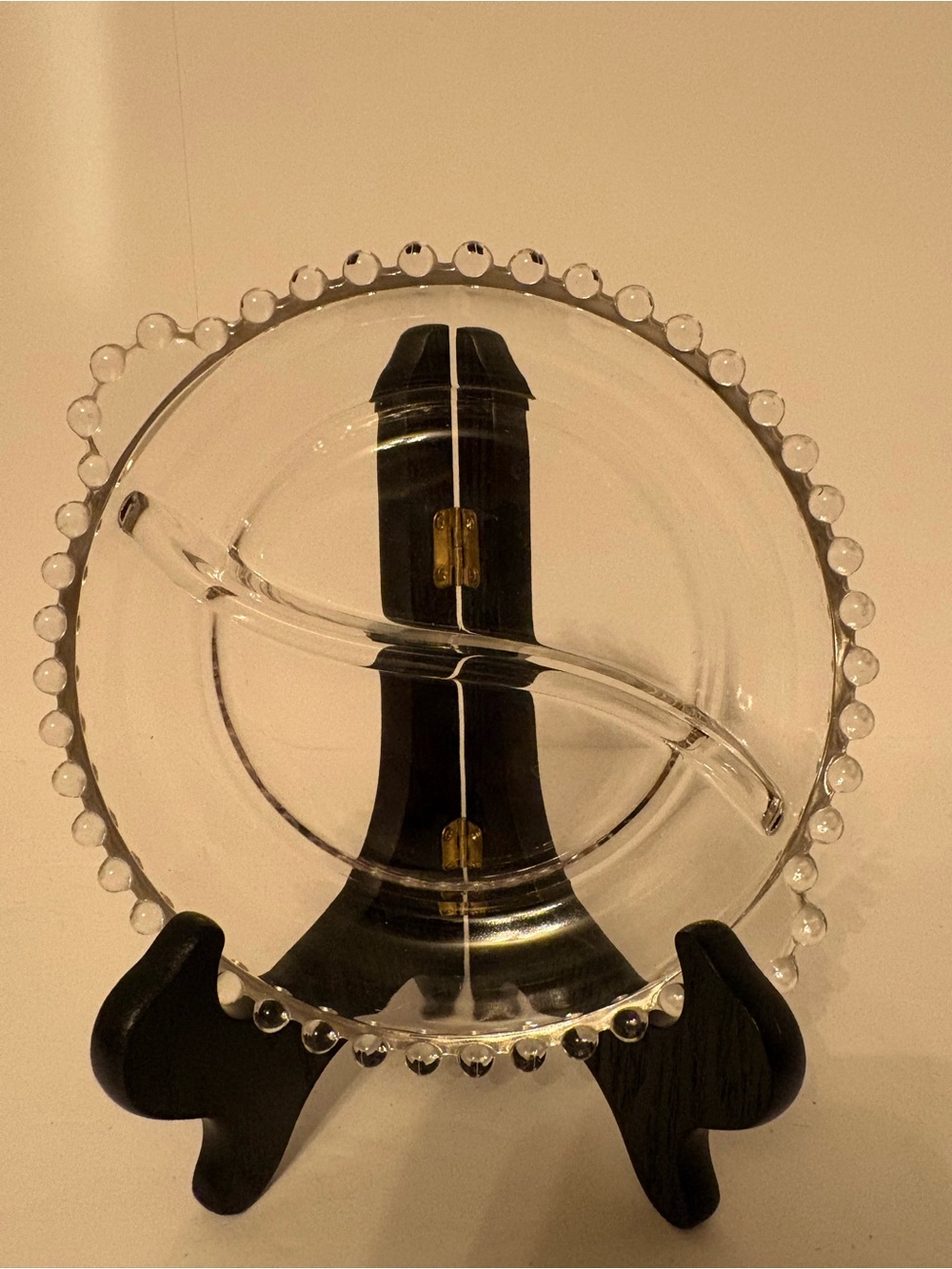 Imperial glass, candle wick dish